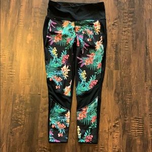 Tropical leggings with mesh
